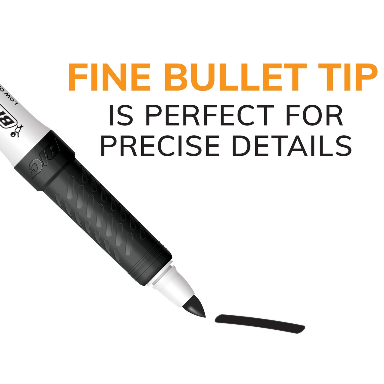 BIC Intensity Black Low Odor Dry Erase Markers, Fine Tip, 12-Count Pack of Erasable Markers with Low-Odor Ink for a Pleasant Writing Experience